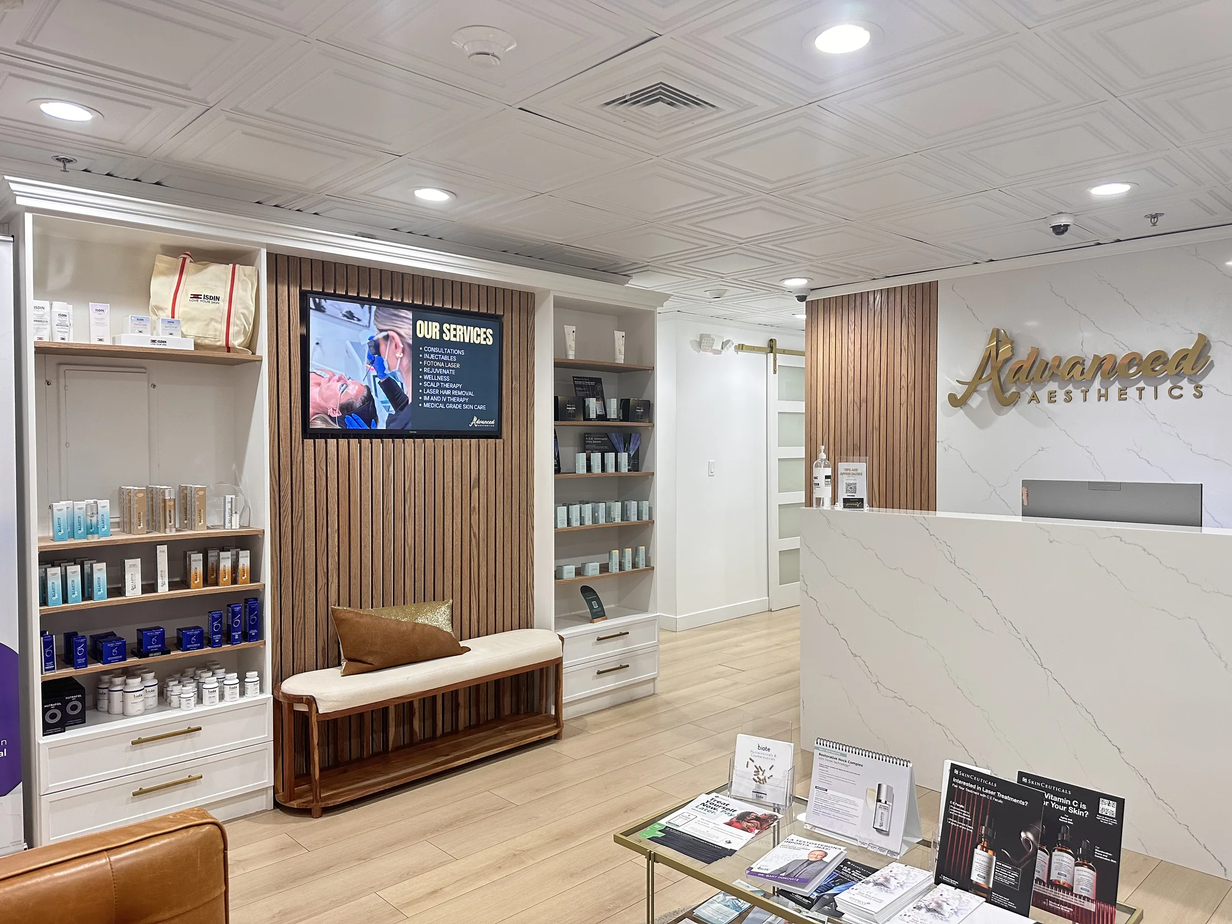 Reception at Advanced Aesthetics Braintree med spa
