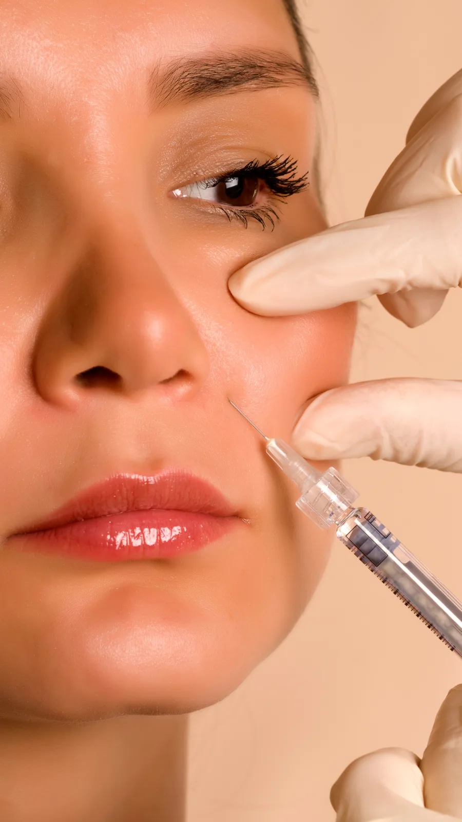 Cheek injection to restore facial volume at Advanced Aesthetics