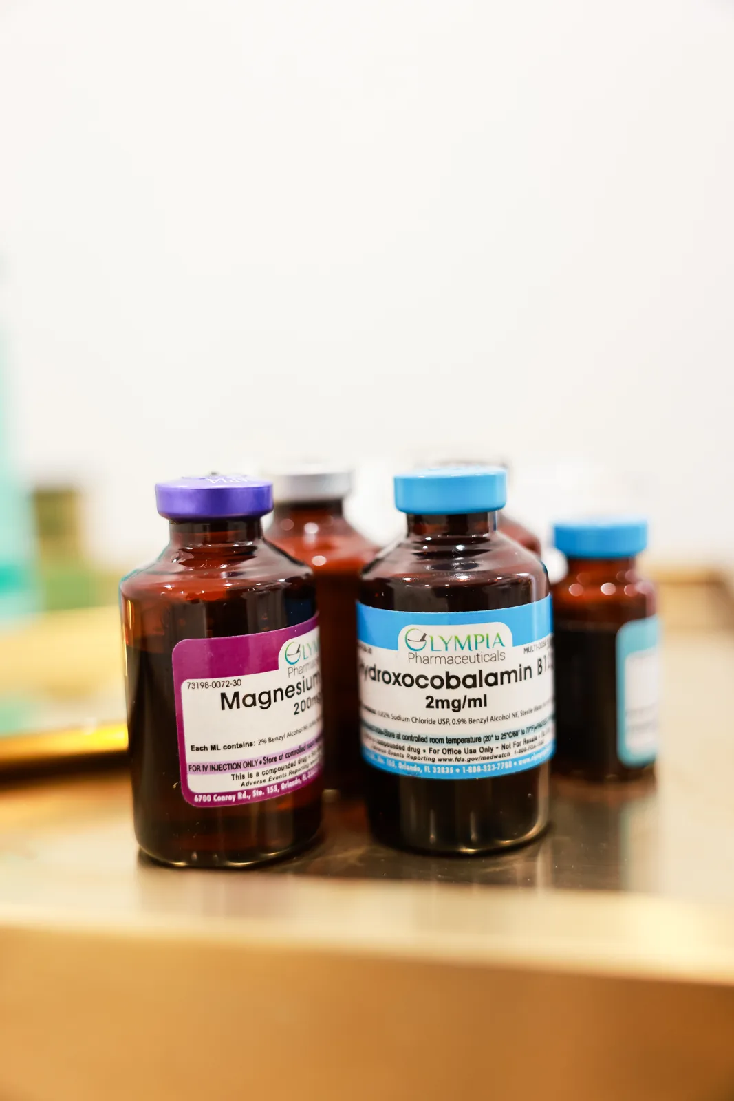 Vitamin injection vials at Advanced Aesthetics